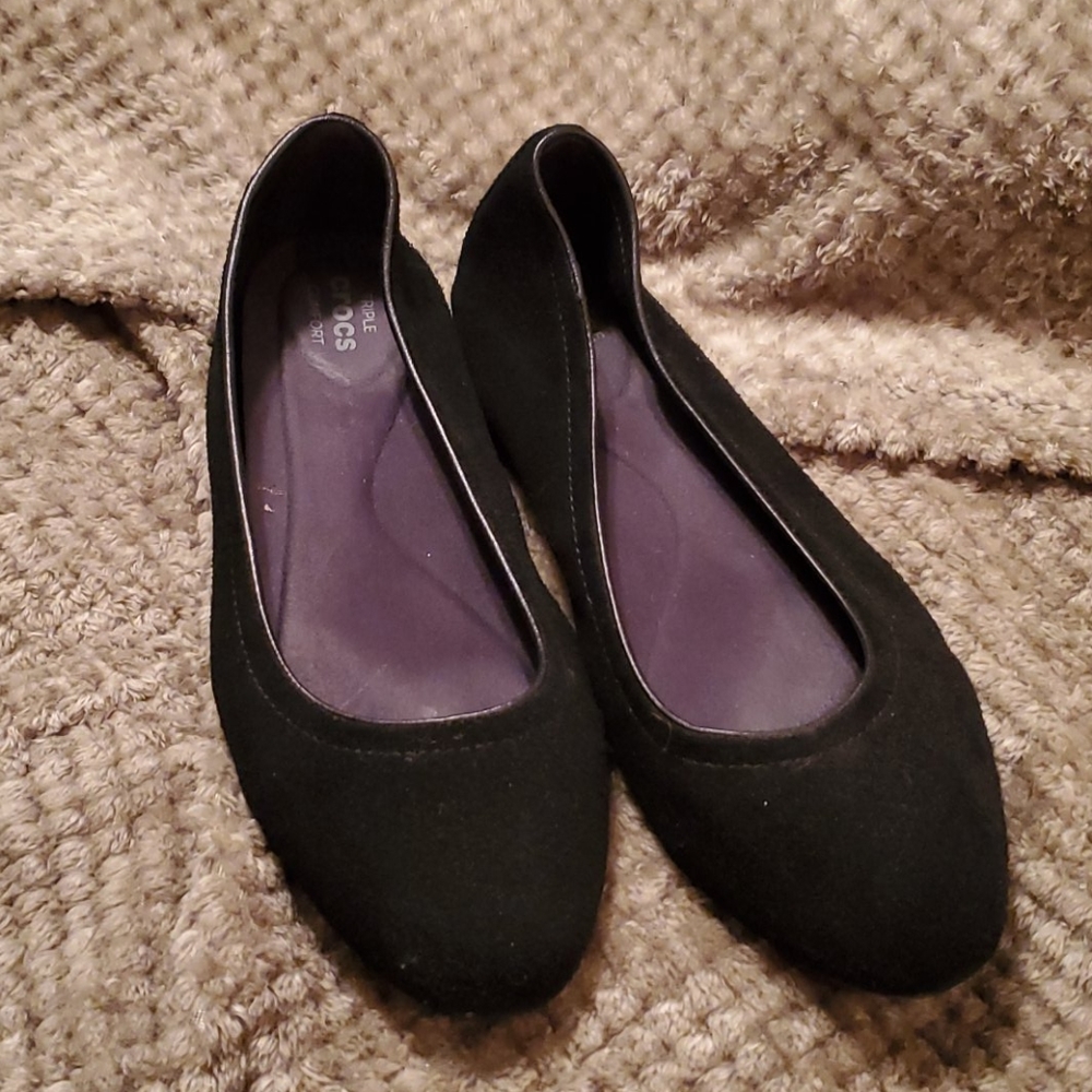 Black Suede Ballet Flats